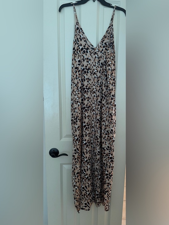 Vanwinkle and Company Other - Leopard Print Slip Maxi Dress in Beige and Black
